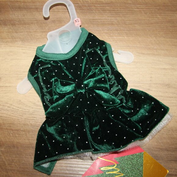 NWT! Lot of 2 Red & Green SIZE XS Velvet Holiday Dresses - Picture 6 of 7